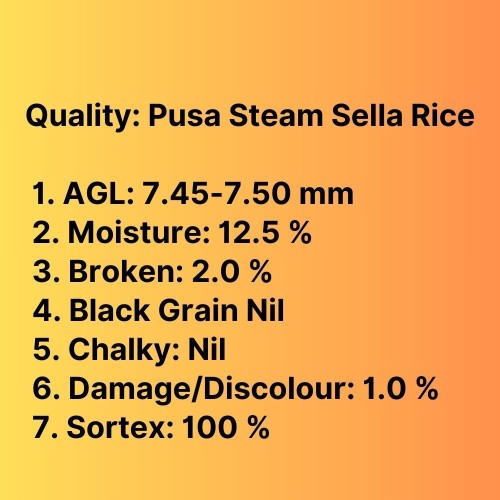 Pusa Steam Basmati Rice